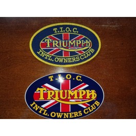 Triumph International Owners Club oval patch and oval sticker